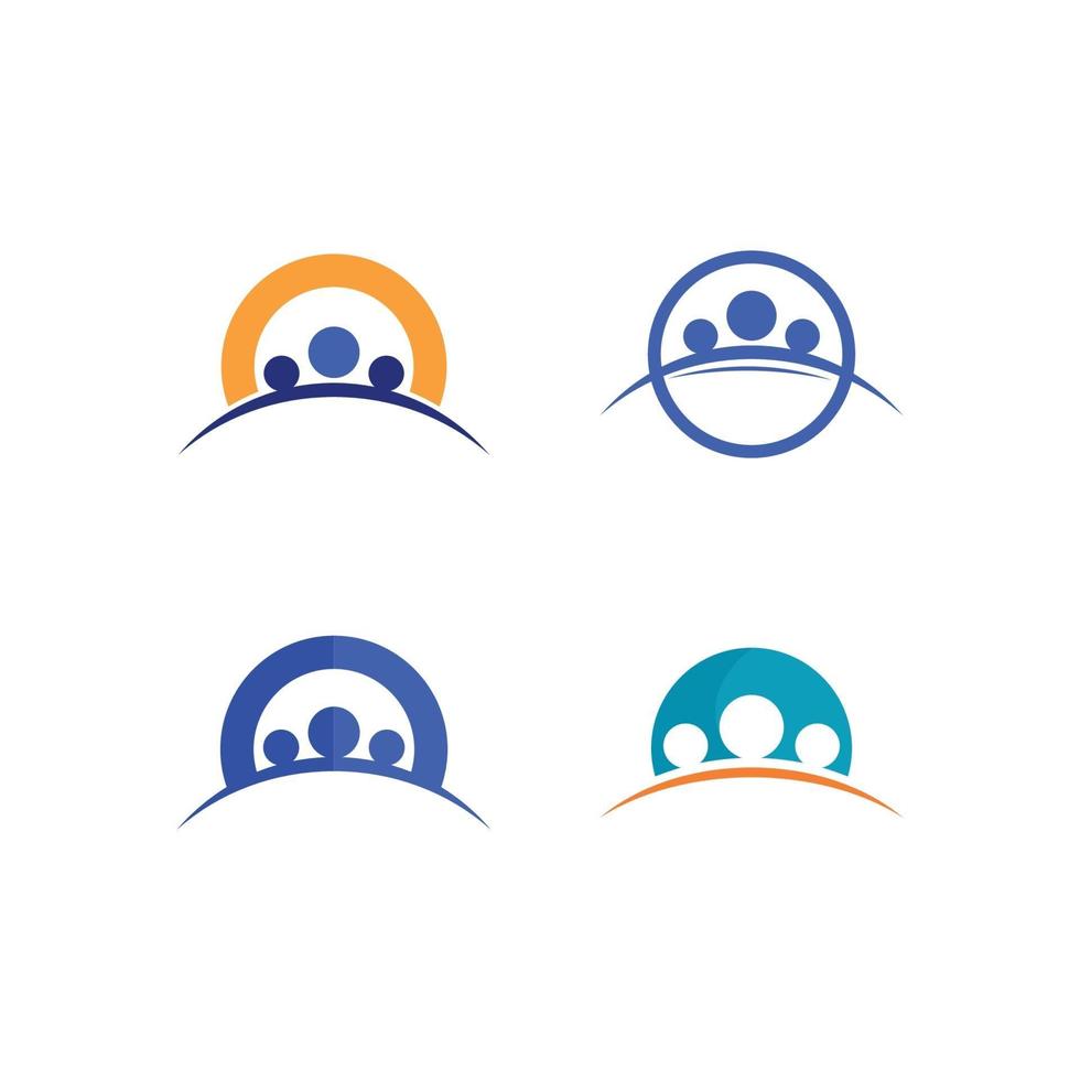 gemenskapslogotyp människor arbetar team och företag vektor logotyp och design