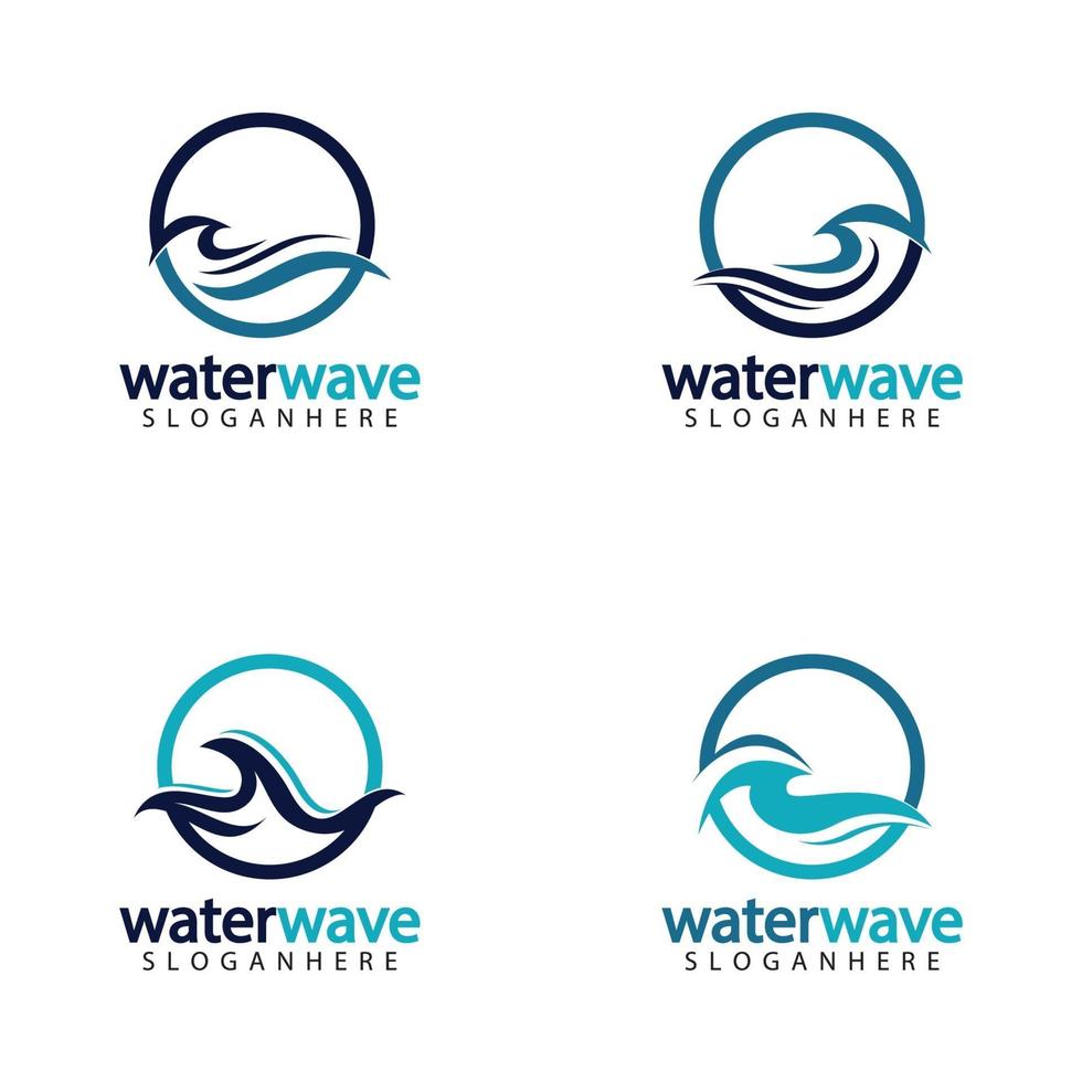 Wasserwellen-Logo-Design-Vorlage vektor