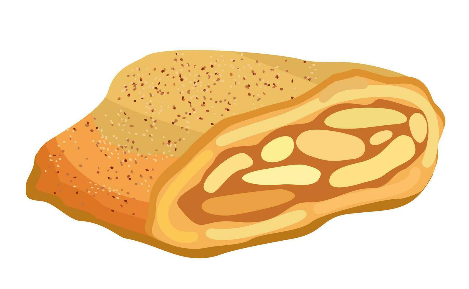 strudel. äpple paj. vektor illustration isolerat på vit bakgrund