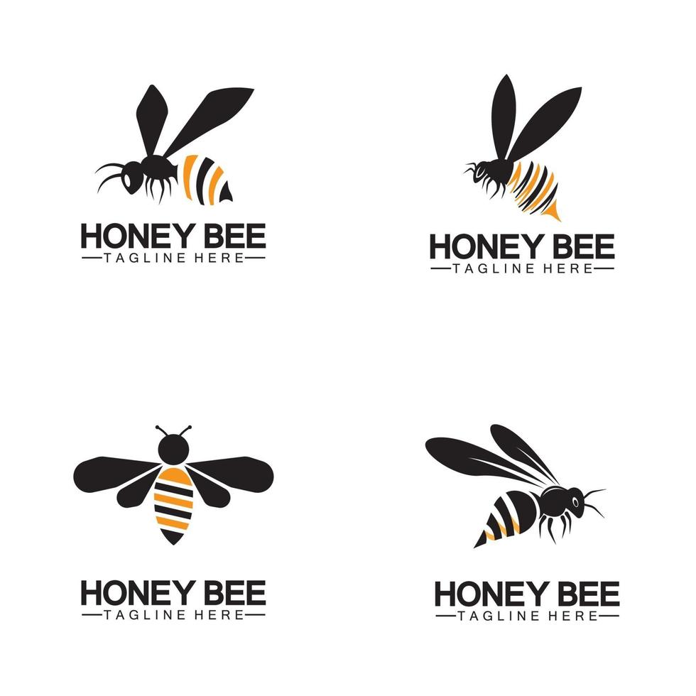 Bienenhonig-Logo-Vektor-Symbol-Symbol-Illustration-Design-Vorlage vektor