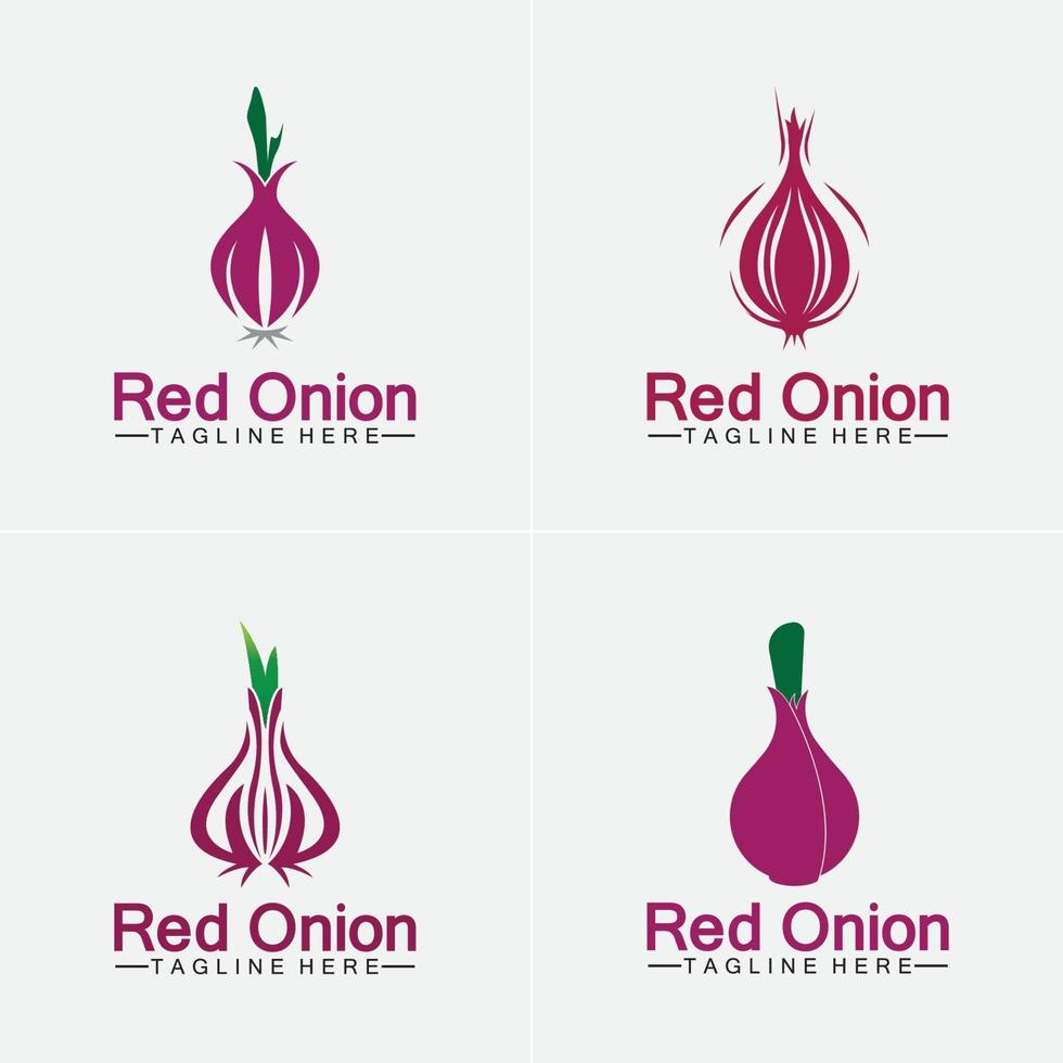 rote zwiebel logo vektor icon illustration design template