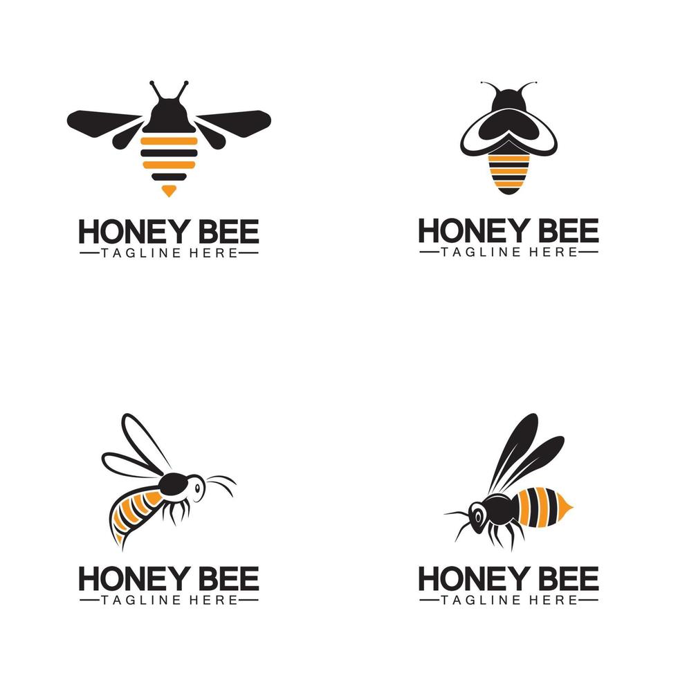 Bienenhonig-Logo-Vektor-Symbol-Symbol-Illustration-Design-Vorlage vektor