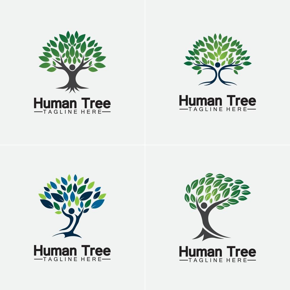 Menschen Baum Vektor Logo Vorlage Illustration Design