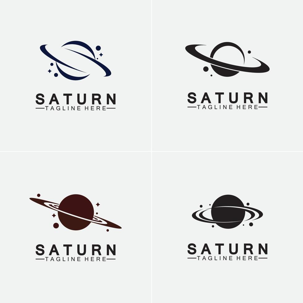 planet saturn logotyp vektor illustration design