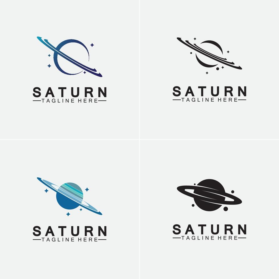 planet saturn logotyp vektor illustration design