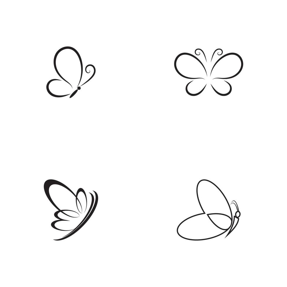 fjäril konceptuell enkel logotyp design mall vektor illustration