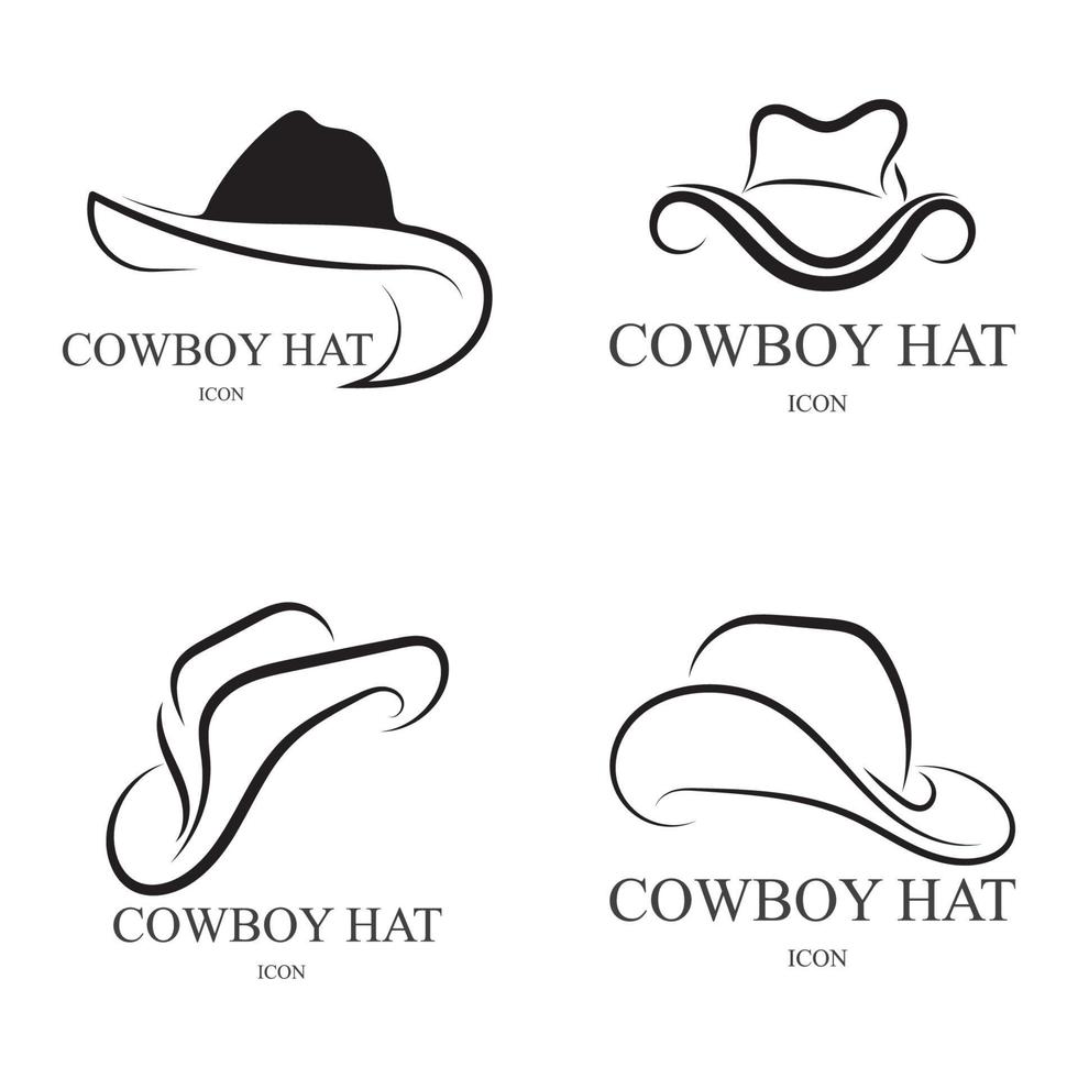 cowboyhatt logotyp ikon vektor designmall