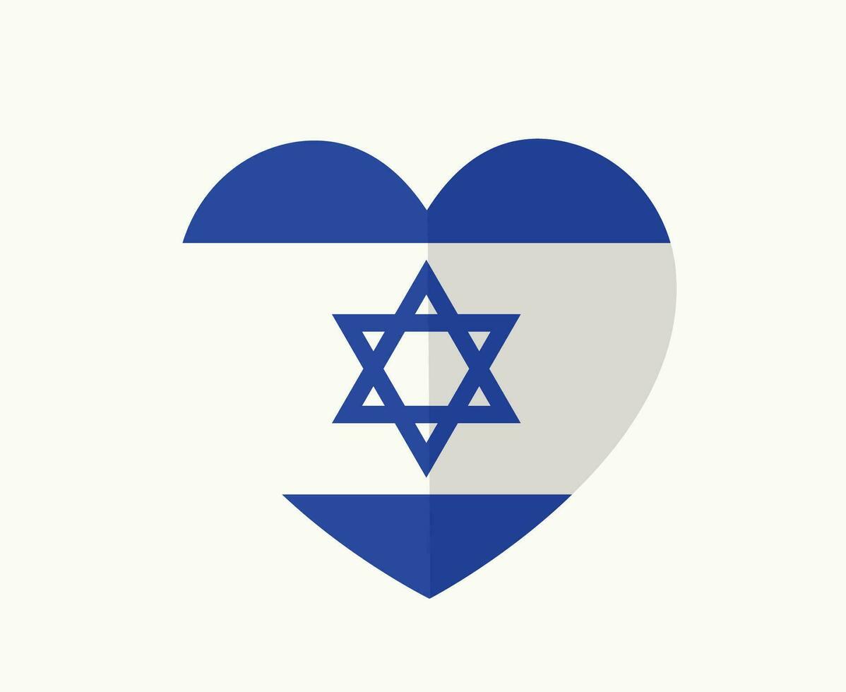 Israel Flagge Herz Emblem Mitte Osten Land Symbol Vektor Illustration abstrakt Design Element