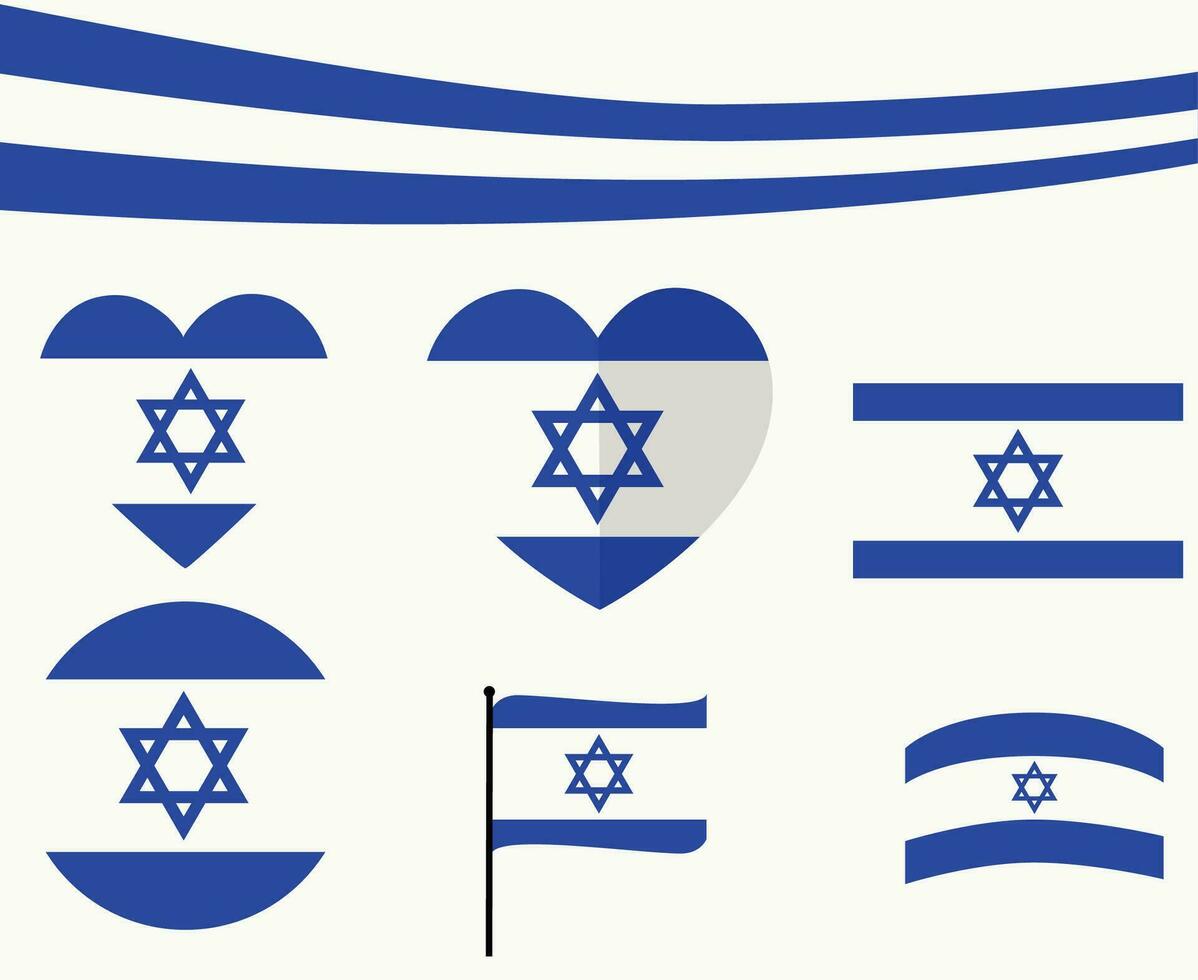 Israel flagga emblem samling band mitten öst Land ikon vektor illustration abstrakt design element