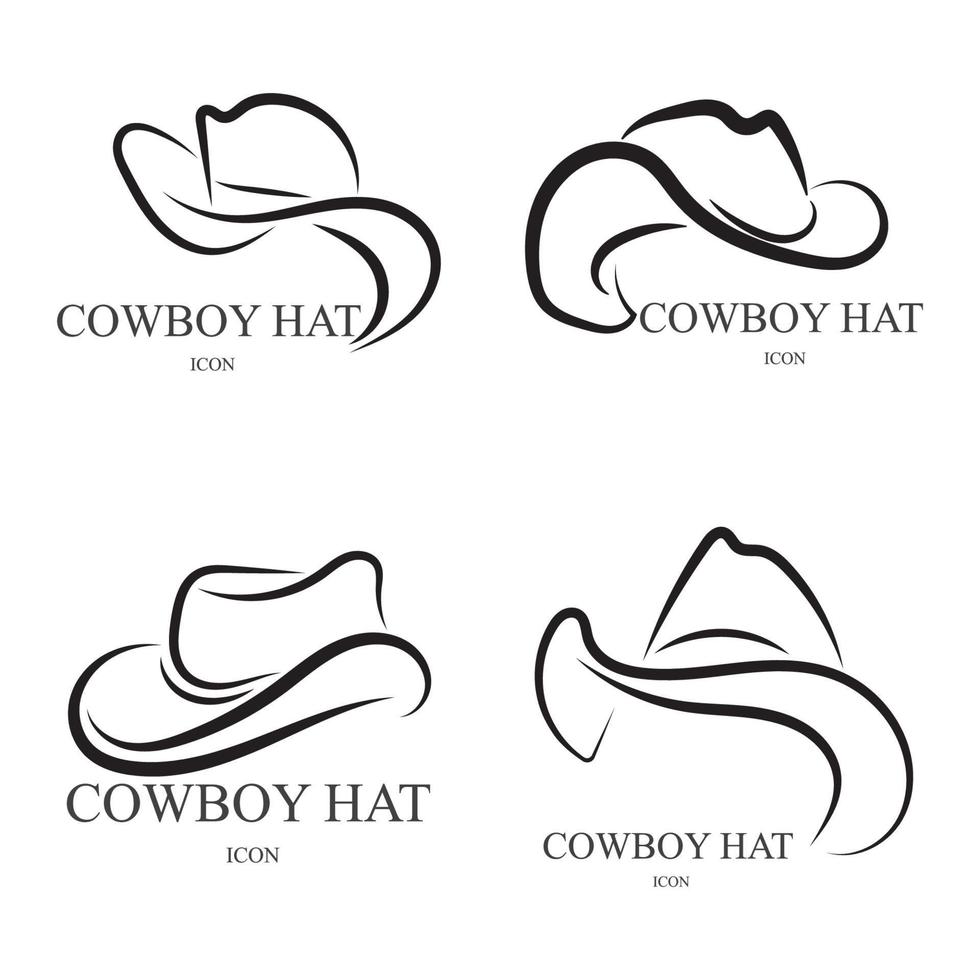 cowboyhatt logotyp ikon vektor designmall