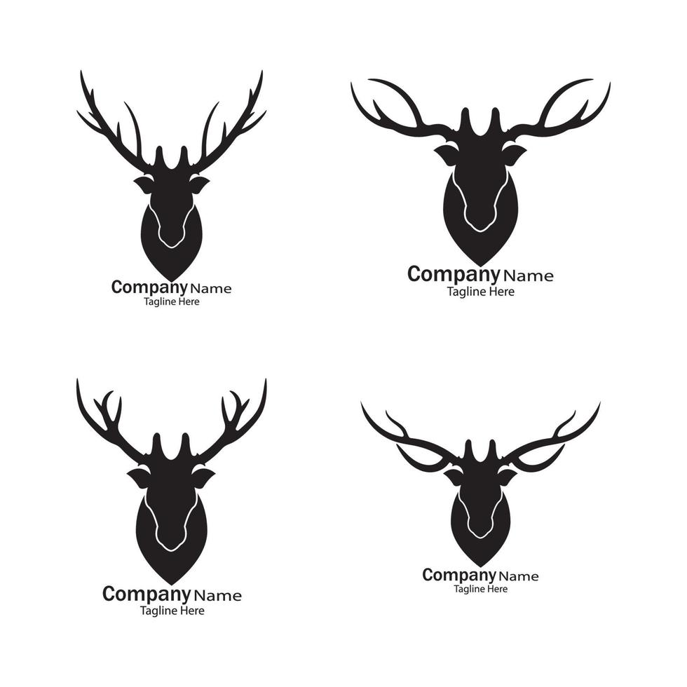 rådjur huvud logotyp mall vektor ikon illustration design