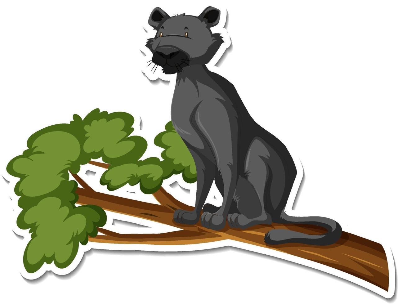 eine Aufklebervorlage der Cartoon-Figur des schwarzen Panthers vektor