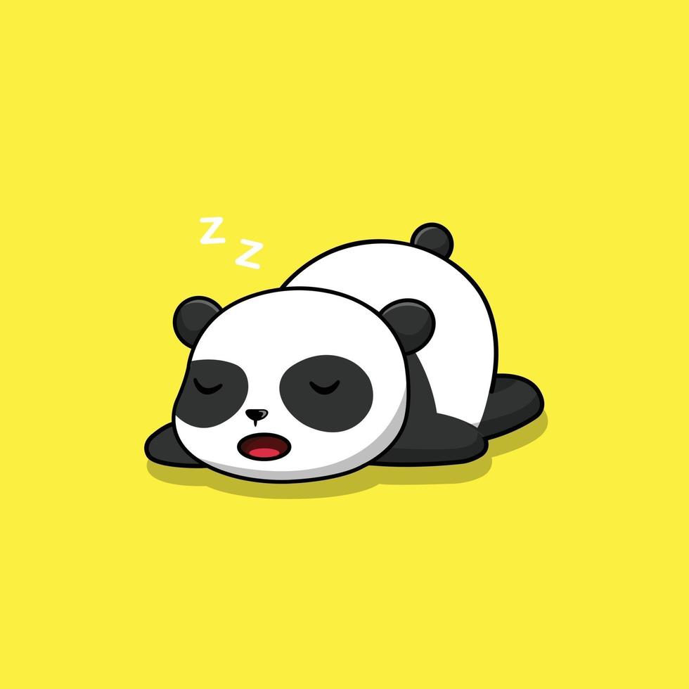söt panda sover vektor