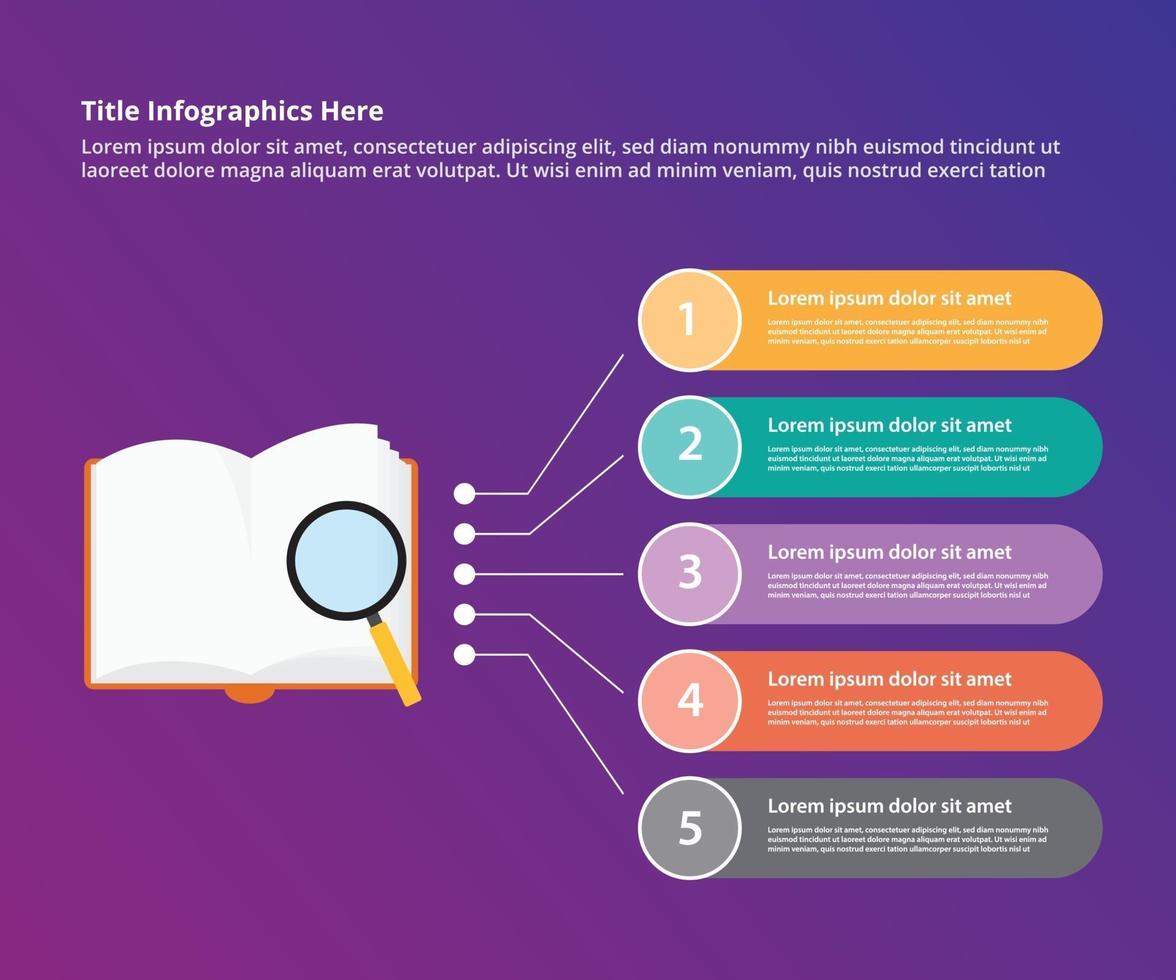 Infografik zur Buchsuche Untersuchungsforschung vektor