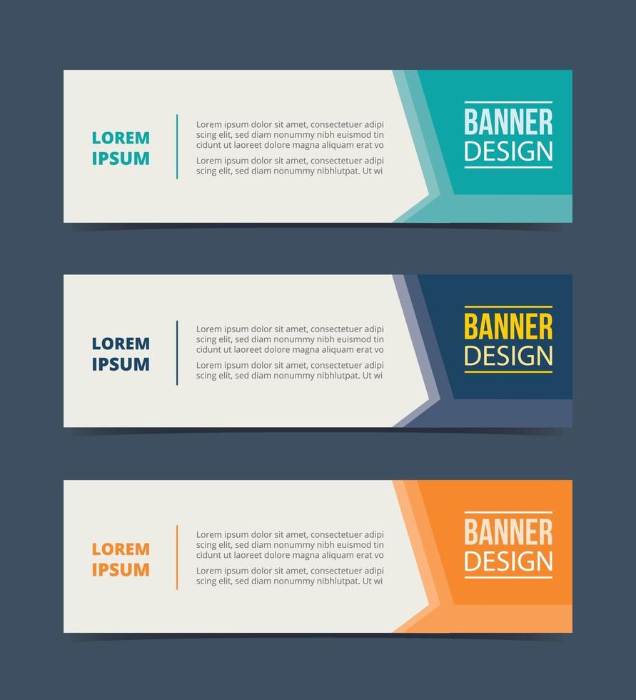 Seitenpfeil-Banner-Vorlagendesign mit horizontaler Werbung vektor