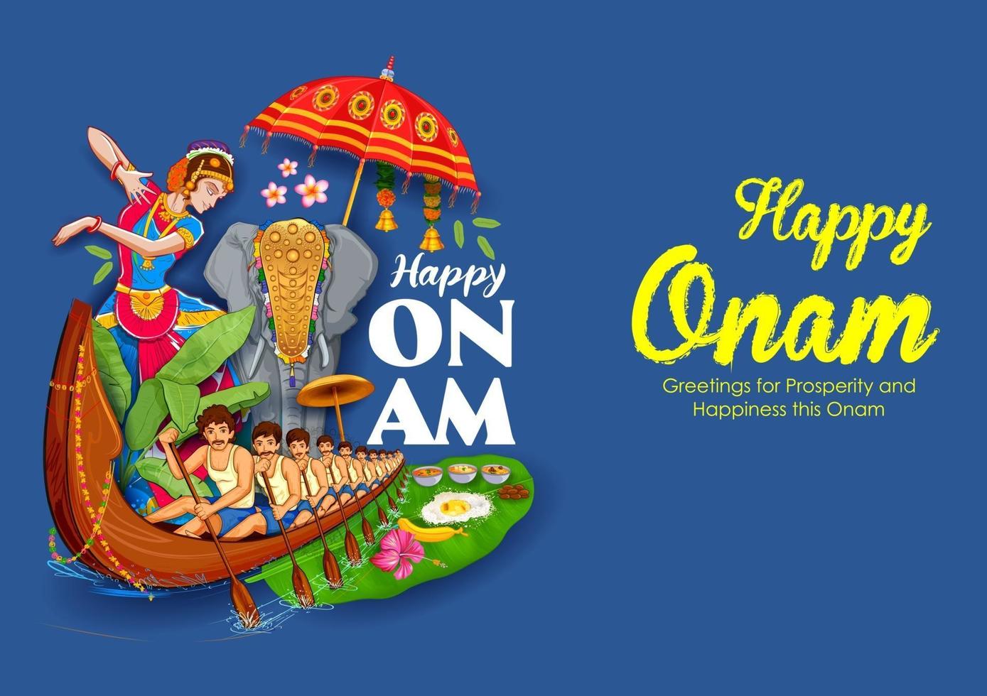 Onam traditioneller Festivalhintergrund von Kerala, Südindien vektor