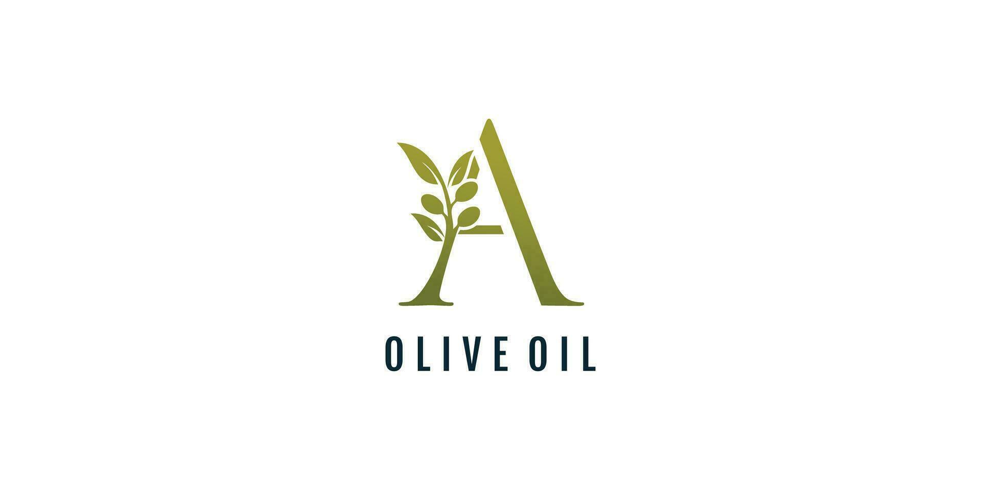 Brief ein Logo Design Element Vektor mit Olive Konzept