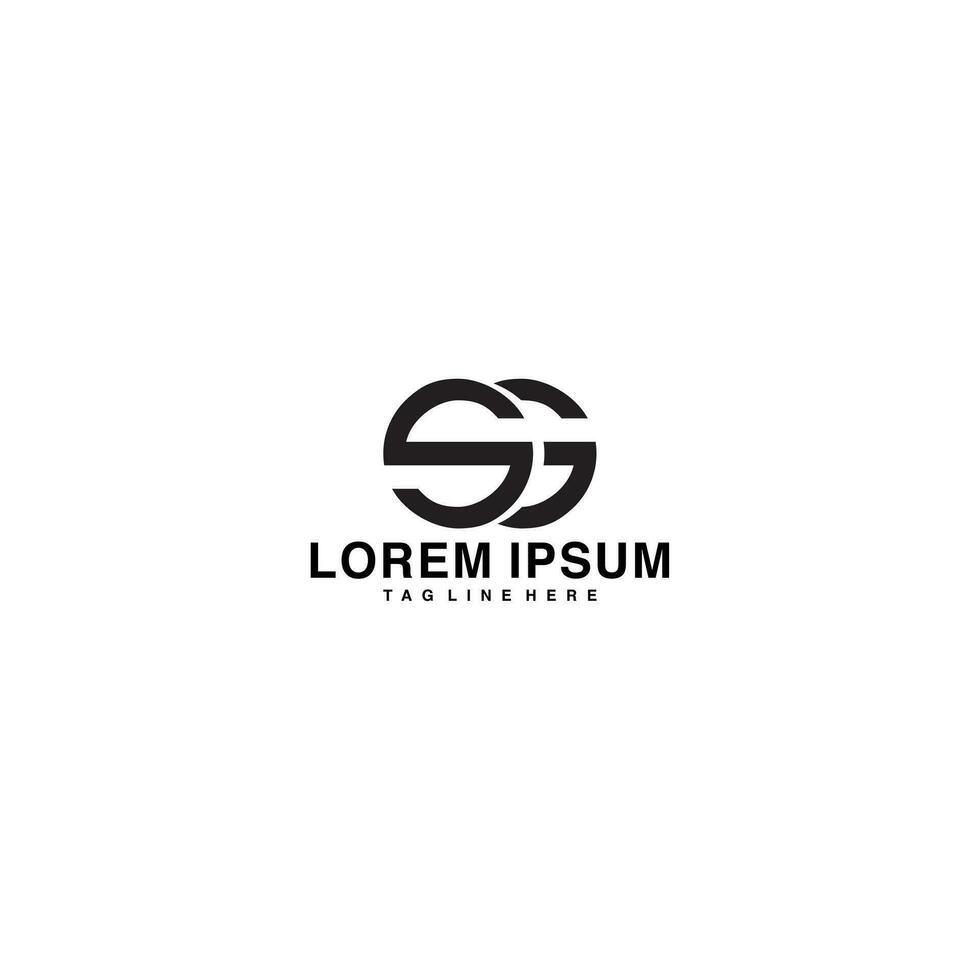 sg brev första logotyp design mall vektor illustration