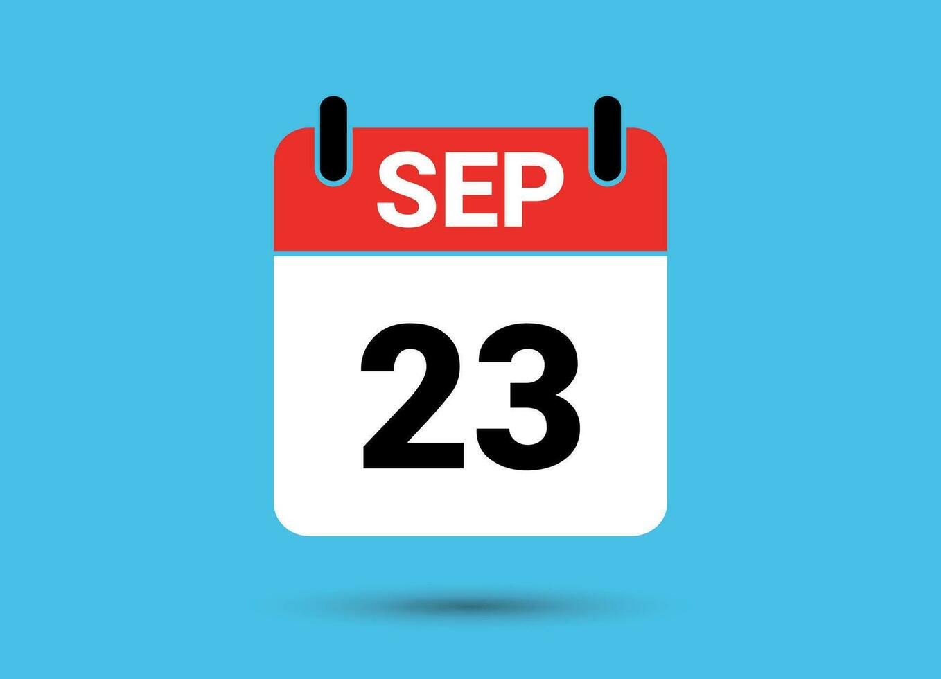 September 23 Kalender Datum eben Symbol Tag 23 Vektor Illustration