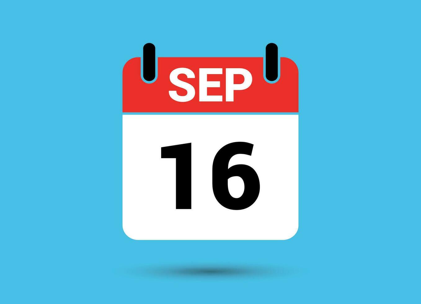 September 16 Kalender Datum eben Symbol Tag 16 Vektor Illustration