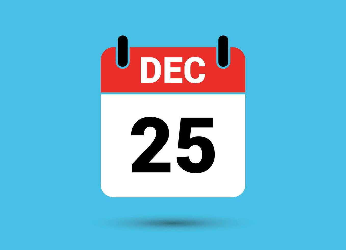 Dezember 25 Kalender Datum eben Symbol Tag 25 Vektor Illustration