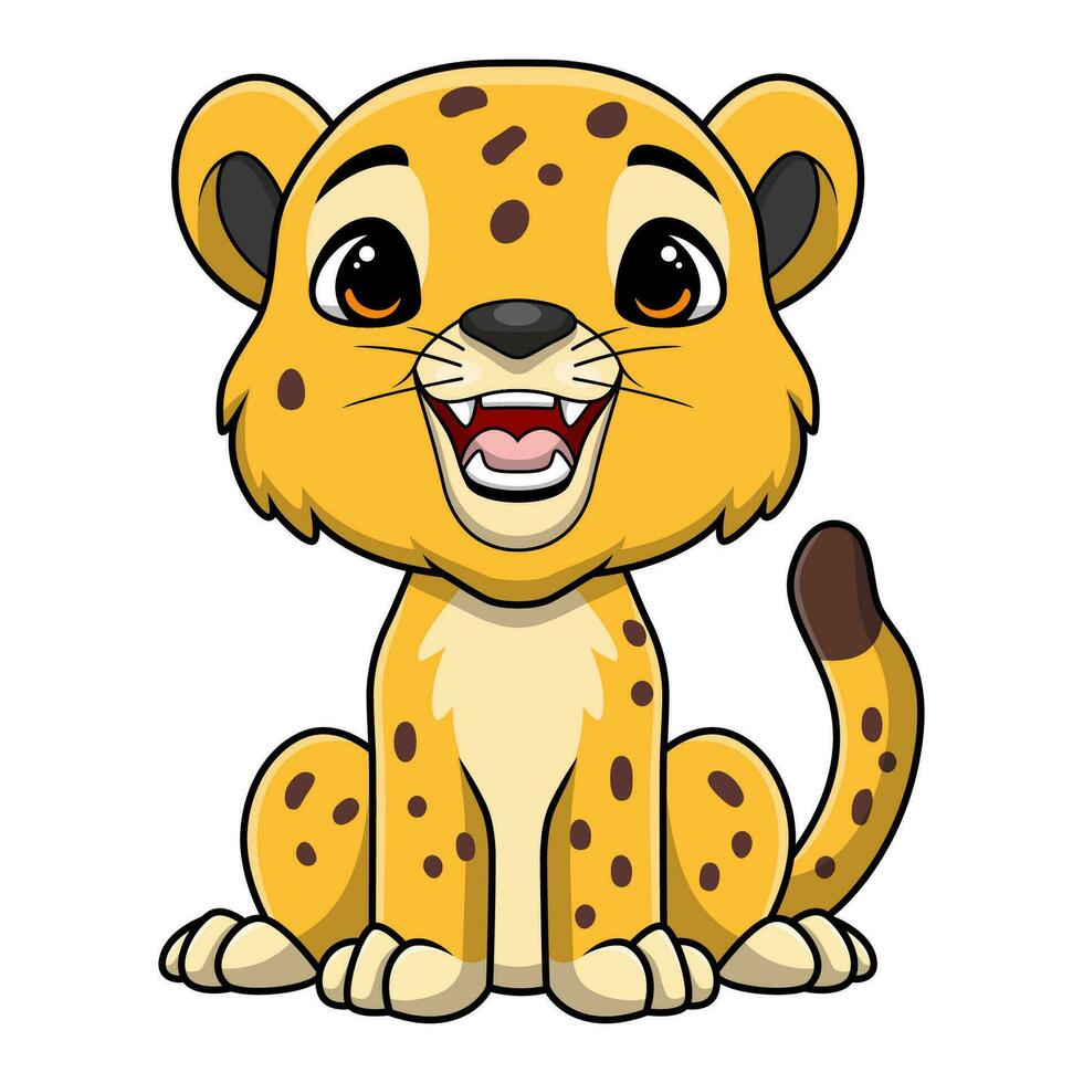 süß Leopard Karikatur auf Weiß Hintergrund vektor