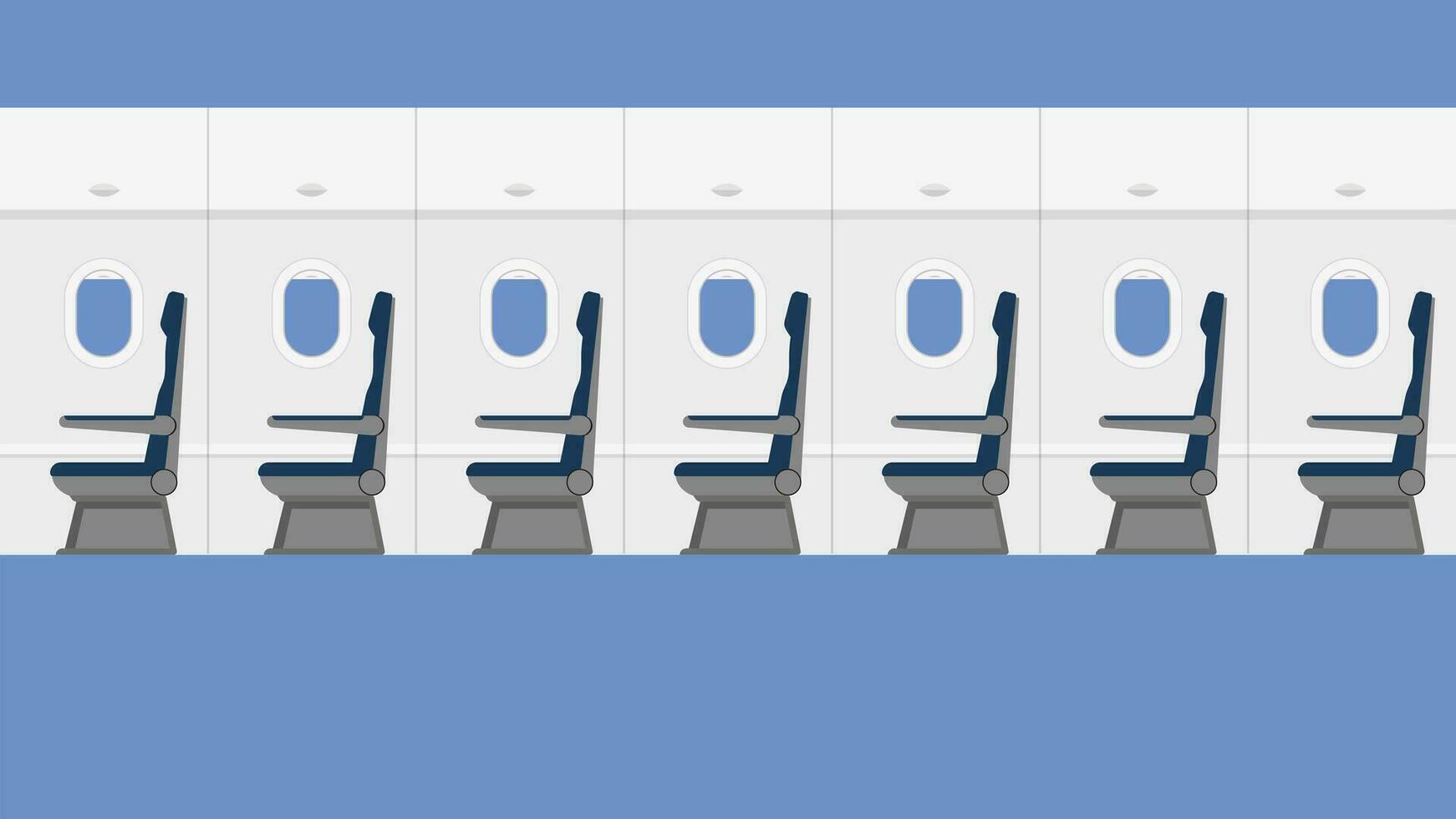 Vektor Illustration von Flugzeug Innere mit Fenster und Passagier Sitze