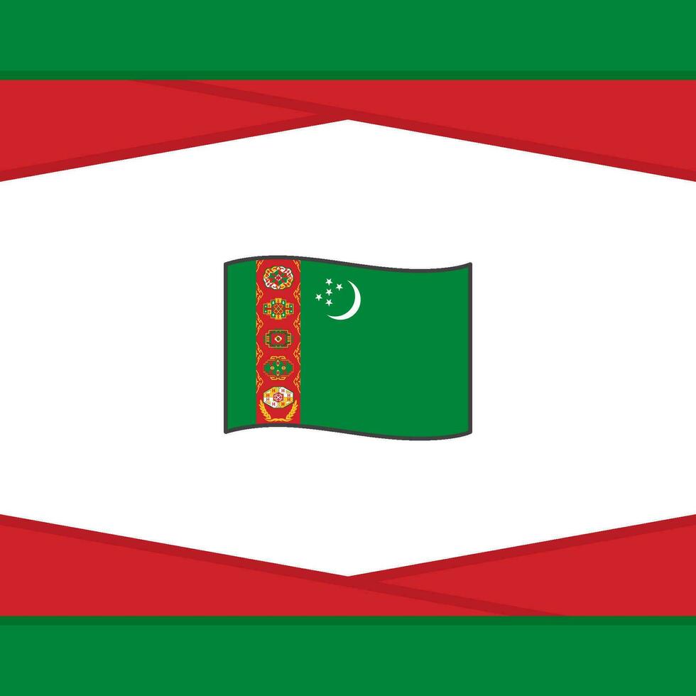 Turkmenistan Flagge abstrakt Hintergrund Design Vorlage. Turkmenistan Unabhängigkeit Tag Banner Sozial Medien Post. Turkmenistan Vektor