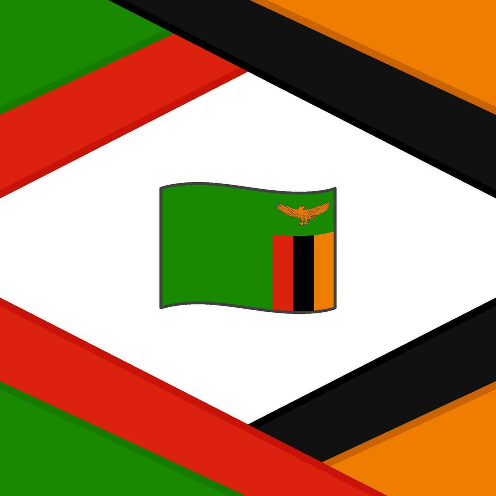 zambia flagga abstrakt bakgrund design mall. zambia oberoende dag baner social media posta. zambia mall vektor