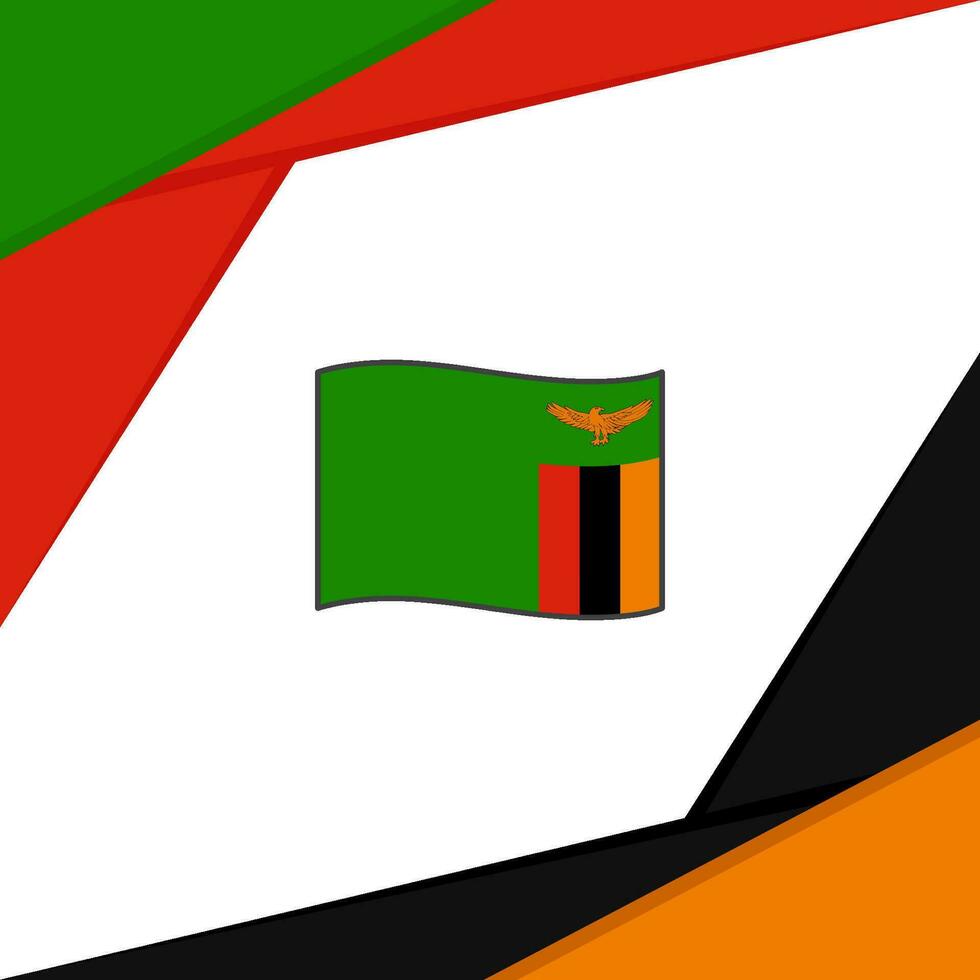 Sambia Flagge abstrakt Hintergrund Design Vorlage. Sambia Unabhängigkeit Tag Banner Sozial Medien Post. Sambia vektor