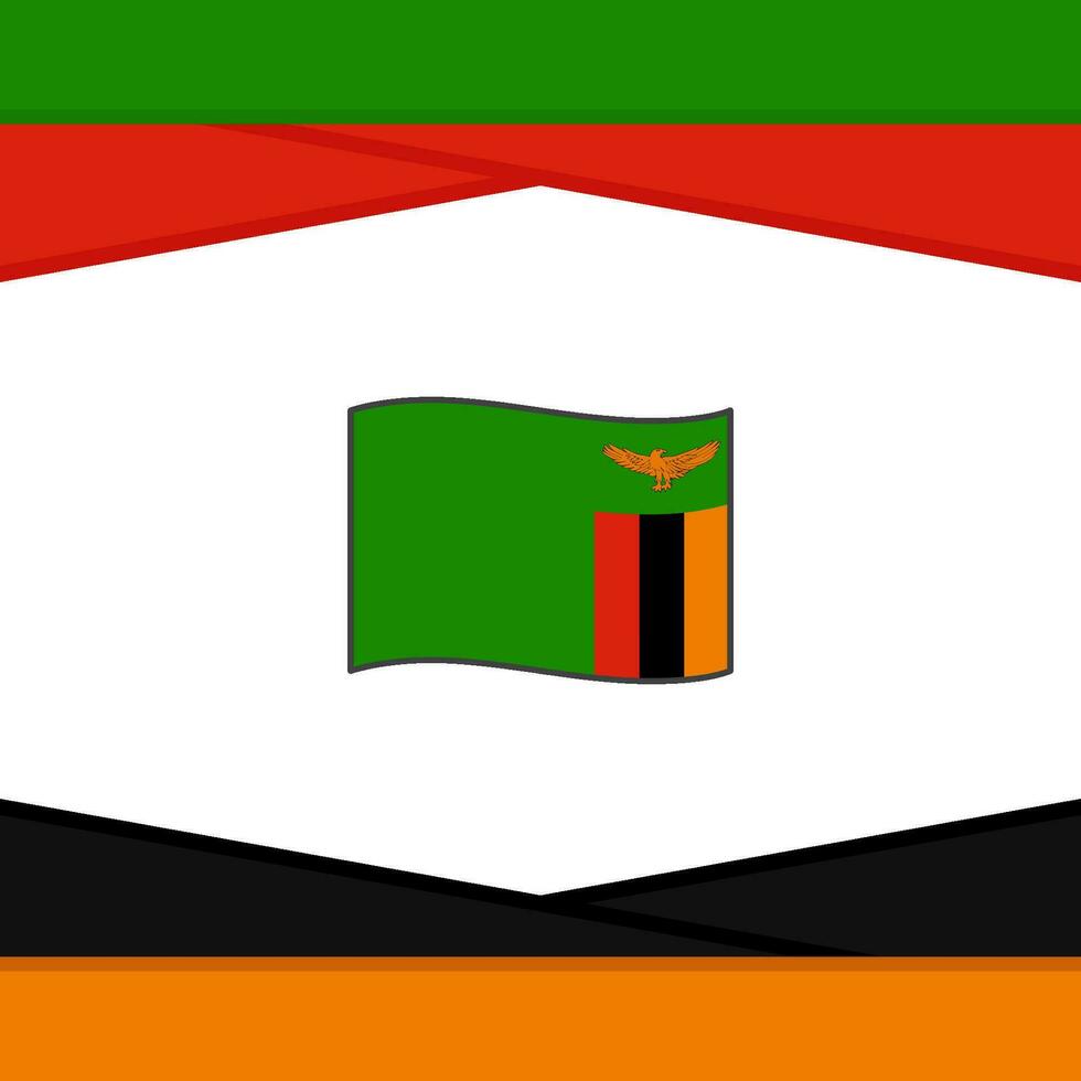 zambia flagga abstrakt bakgrund design mall. zambia oberoende dag baner social media posta. zambia vektor