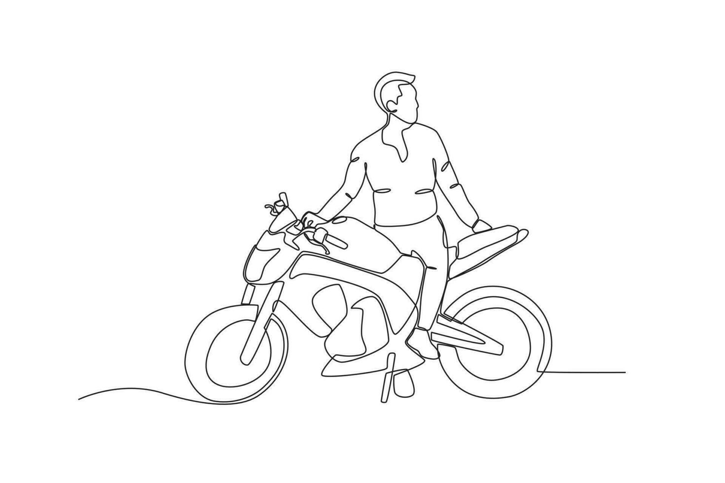 ein Mann Fahrten seine Motorrad vektor