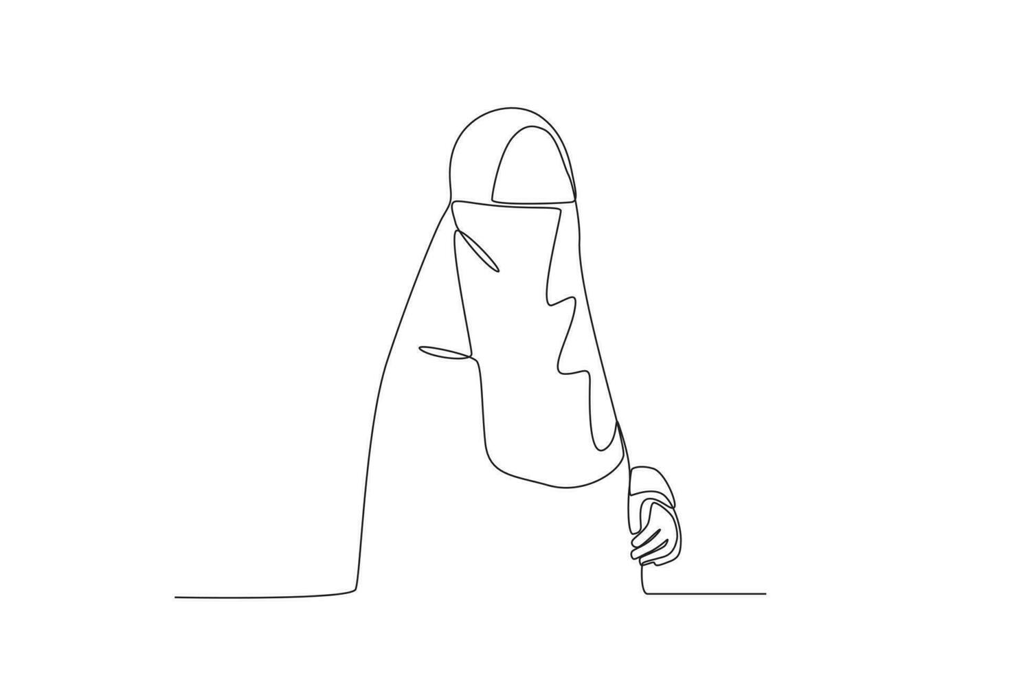 en kvinna bär en niqaab ansikten sidled vektor