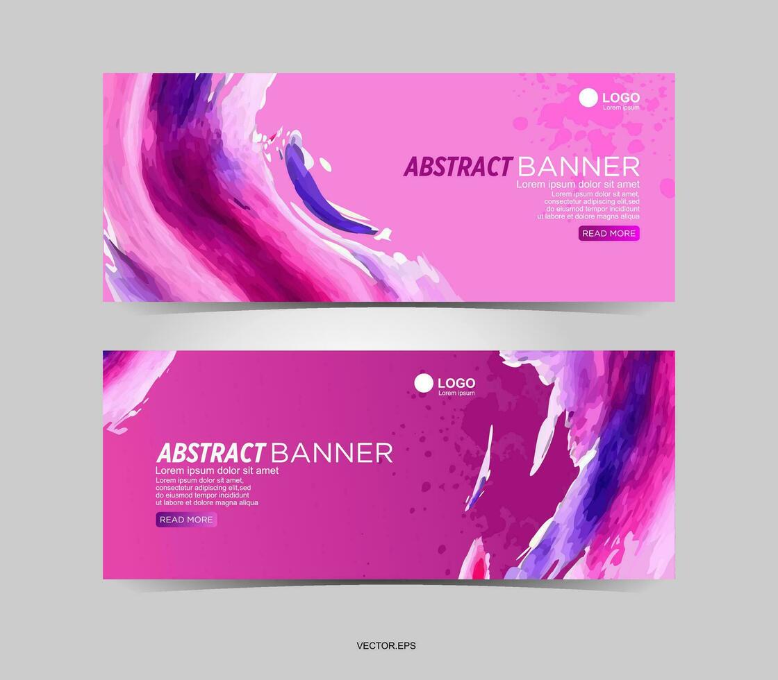 abstrakt Banner Vorlage einstellen mit abstrakt Farbe Schlaganfälle Vektor Illustration