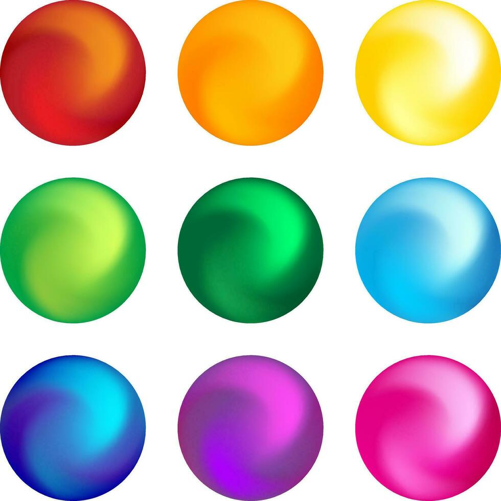 Regenbogen Farbe Ball dreidimensional einstellen Design Element vektor