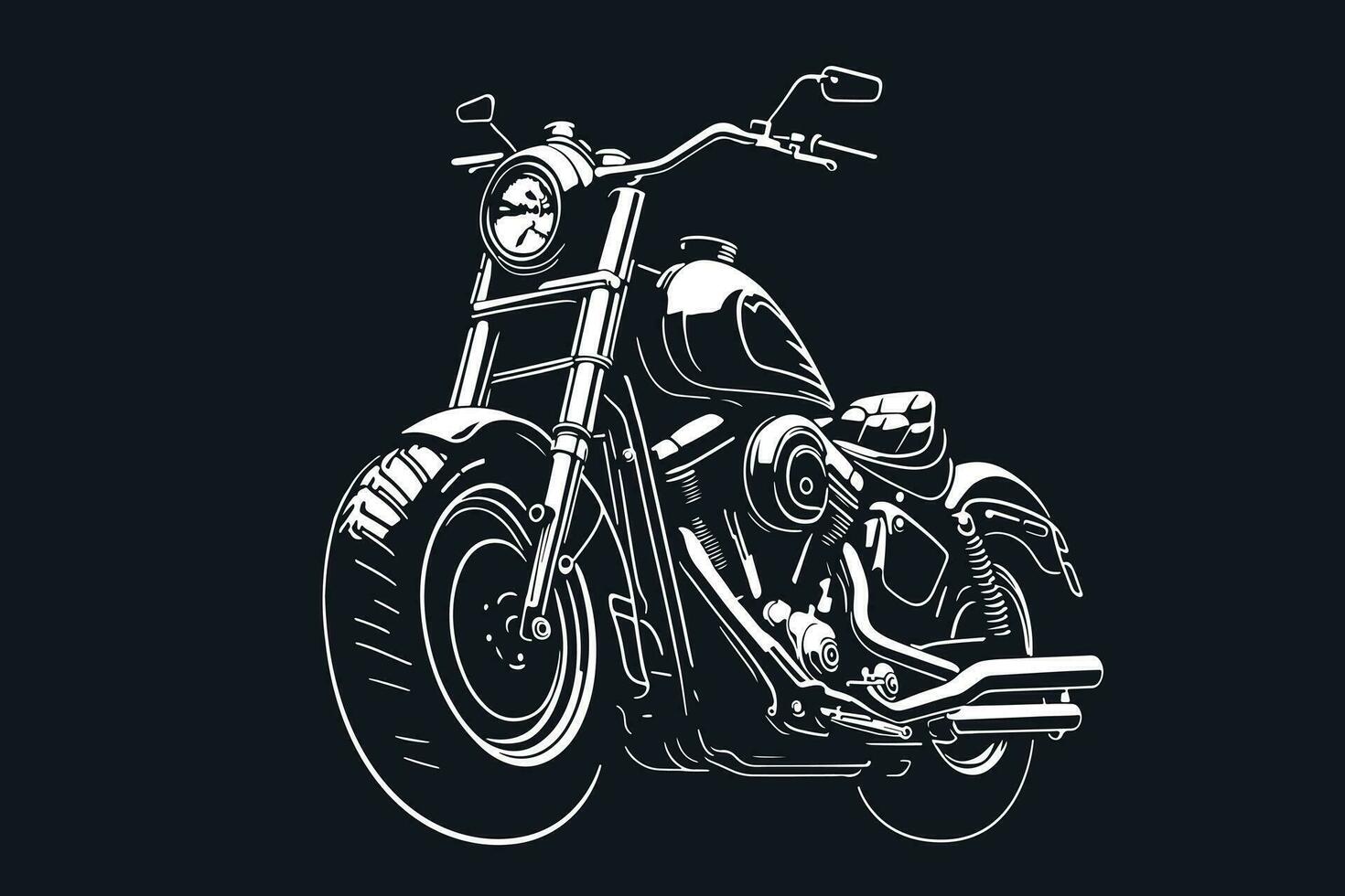 klassisk motorcykel vektor illustration. motor cykel för logotyp, cyklist klubb emblem, klistermärke, t skjorta design skriva ut.