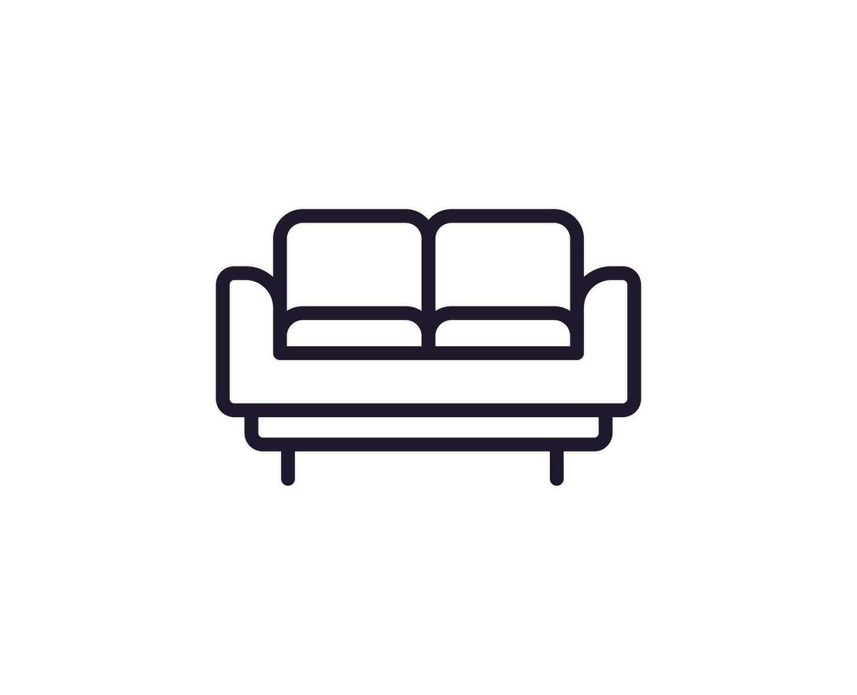 Sofa Konzept. Single Prämie editierbar Schlaganfall Piktogramm perfekt zum Logos, Handy, Mobiltelefon Apps, online Geschäfte und Netz Websites. Vektor Symbol isoliert auf Weiß Hintergrund.