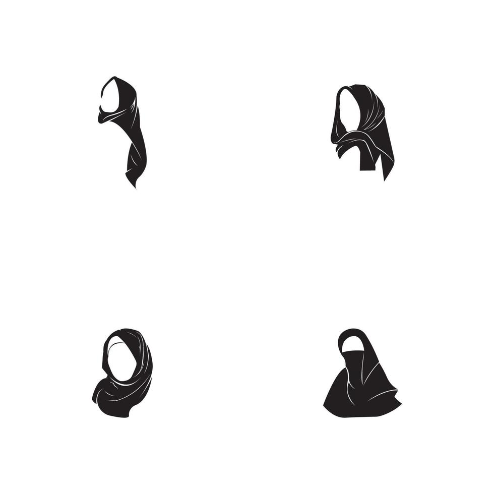 Hijab Frauen schwarze Silhouette Vektor-Icons App-Vektor vektor