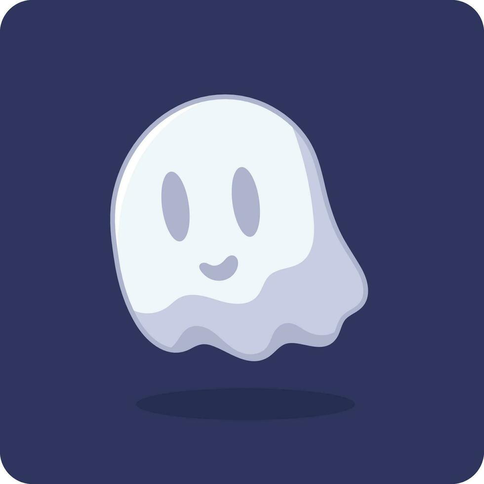 halloween spöke, platt skrämmande spöklik monster, söt spöke ikon, söt tecknad serie läskigt karaktär, halloween dekoration. vektor