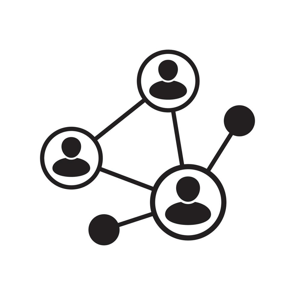 Menschen Netzwerk Symbol. Sozial Netzwerk Verbindung und global Geschäft Kommunikation Konzept. Vektor Symbol isoliert auf Weiß Hintergrund.