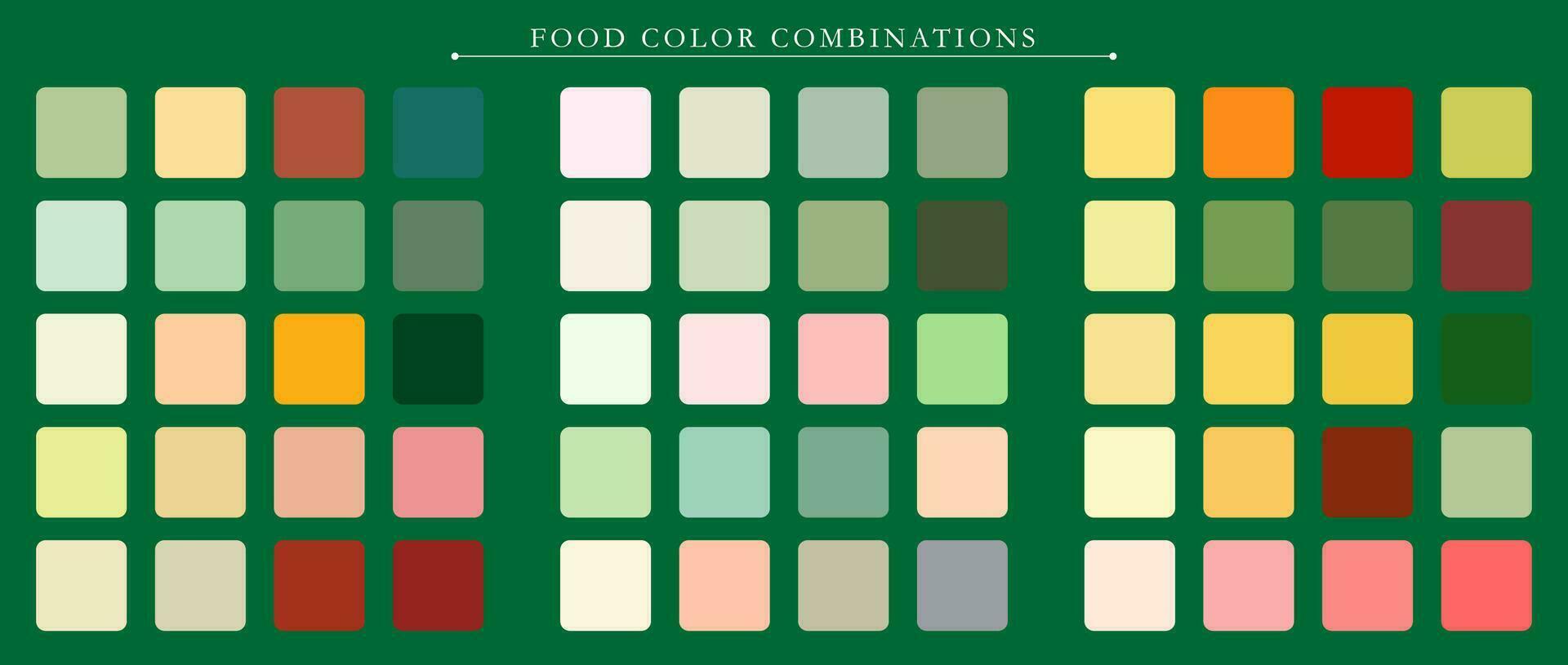 Essen Palette. Trend Farbe Palette leiten Vorlage. ein Beispiel von ein Farbe Palette. Prognose von das Zukunft Farbe Trend. Spiel Farbe Kombinationen. Vektor Grafik. eps 10.