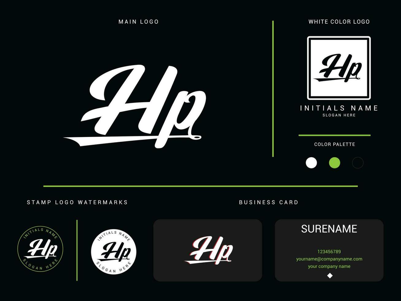 typografi hp kläder logotyp, första hp h p lyx mode Kläder logotyp för du vektor