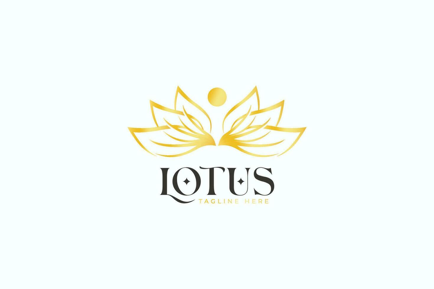 guld abstrakt lotus blad naturlig hälsa mental och fysisk kvalitet liv logotyp vektor