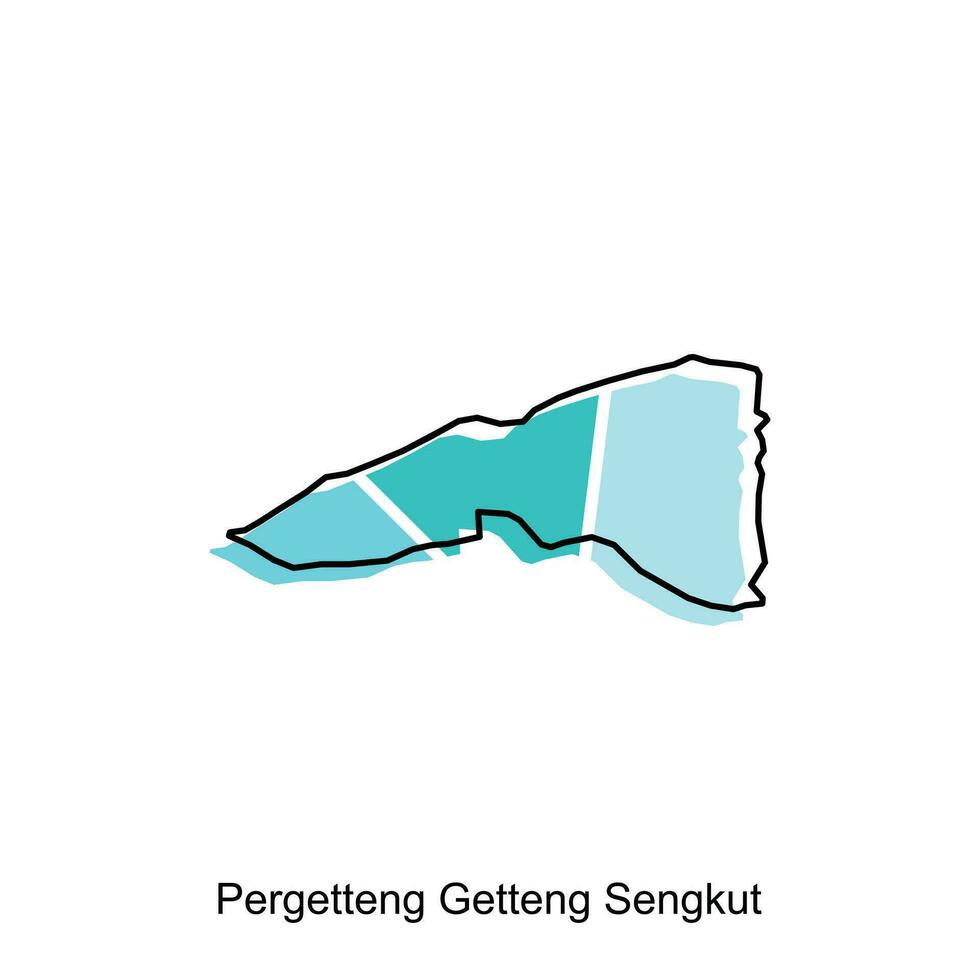 Karte Stadt von pergetteng Getteng Sengkut Vektor Design. abstrakt, Designs Konzept, Logo Design Vorlage