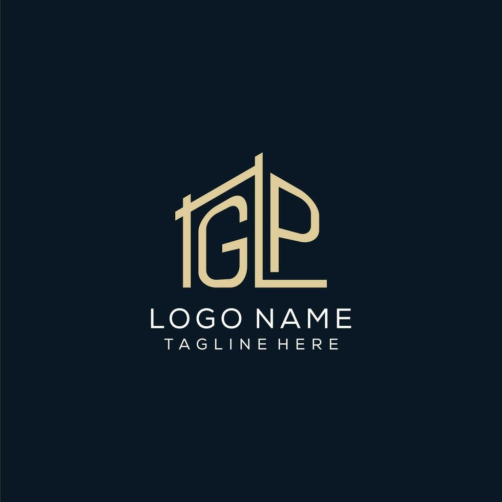 första gp logotyp, rena och modern arkitektonisk och konstruktion logotyp design vektor