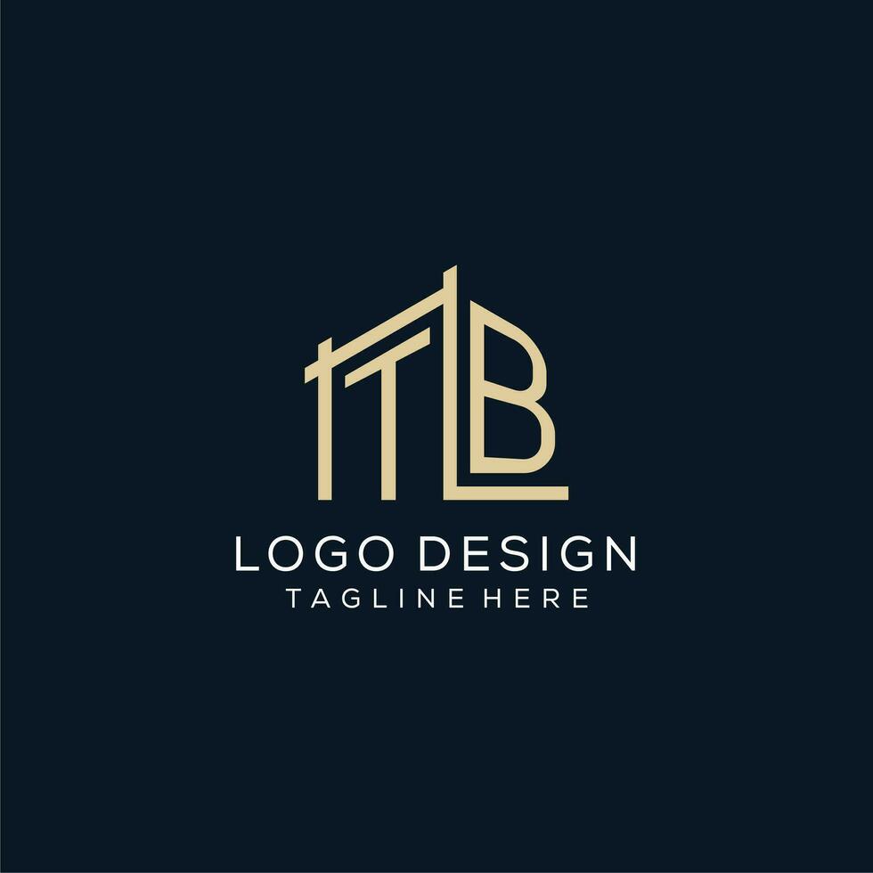 första tb logotyp, rena och modern arkitektonisk och konstruktion logotyp design vektor