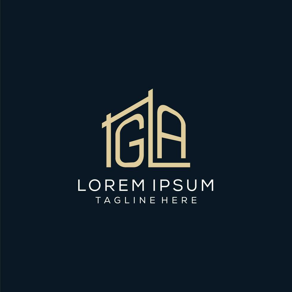 första ga logotyp, rena och modern arkitektonisk och konstruktion logotyp design vektor