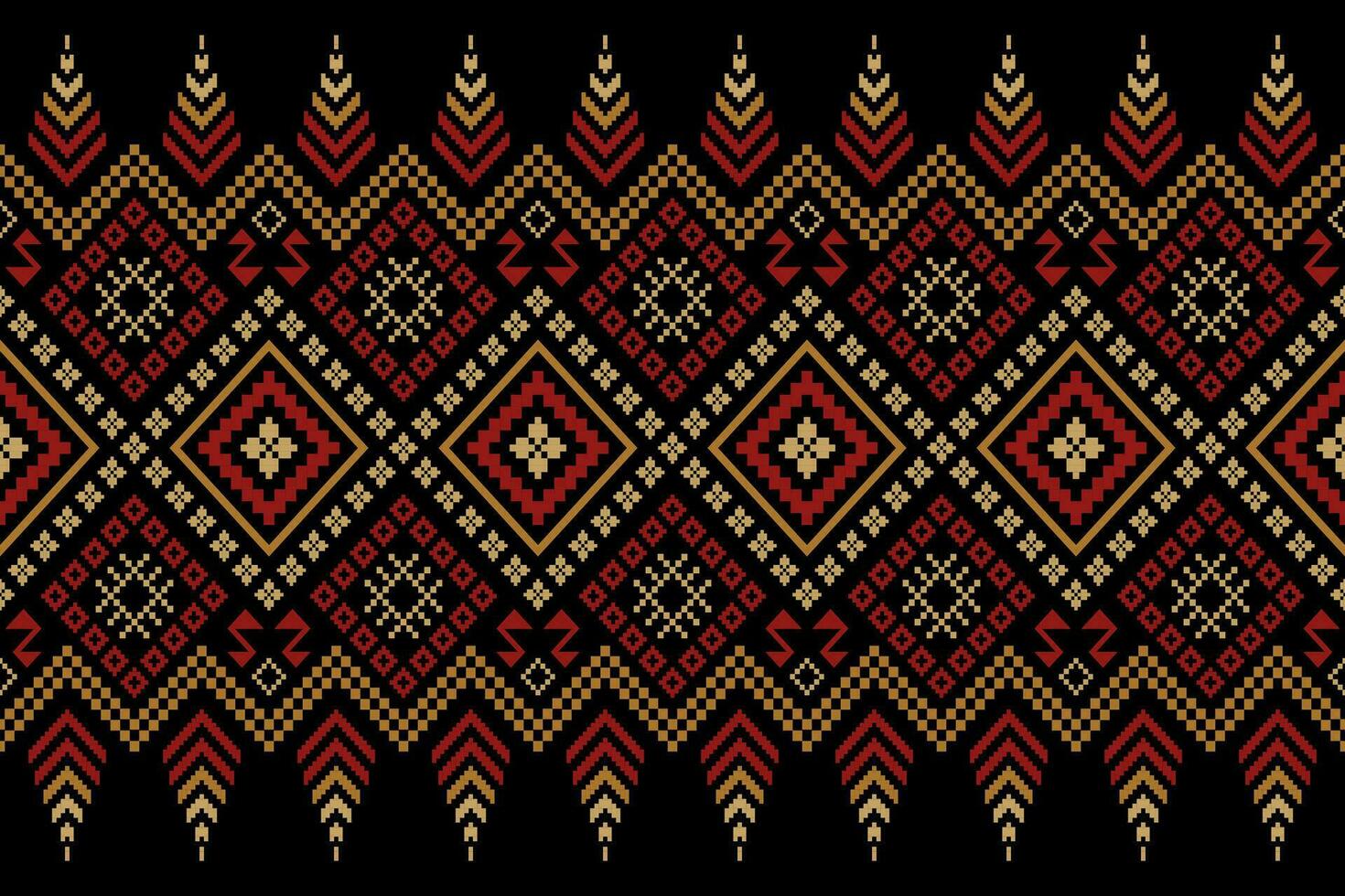 Kreuz Stich bunt geometrisch traditionell ethnisch Muster Ikat nahtlos Muster abstrakt Design zum Stoff drucken Stoff Kleid Teppich Vorhänge und Sarong aztekisch afrikanisch indisch indonesisch vektor