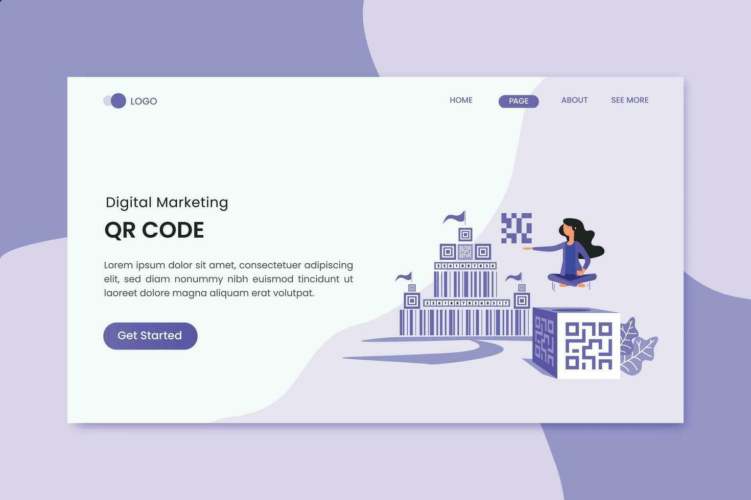 qr Code Marketing Landung Seite vektor