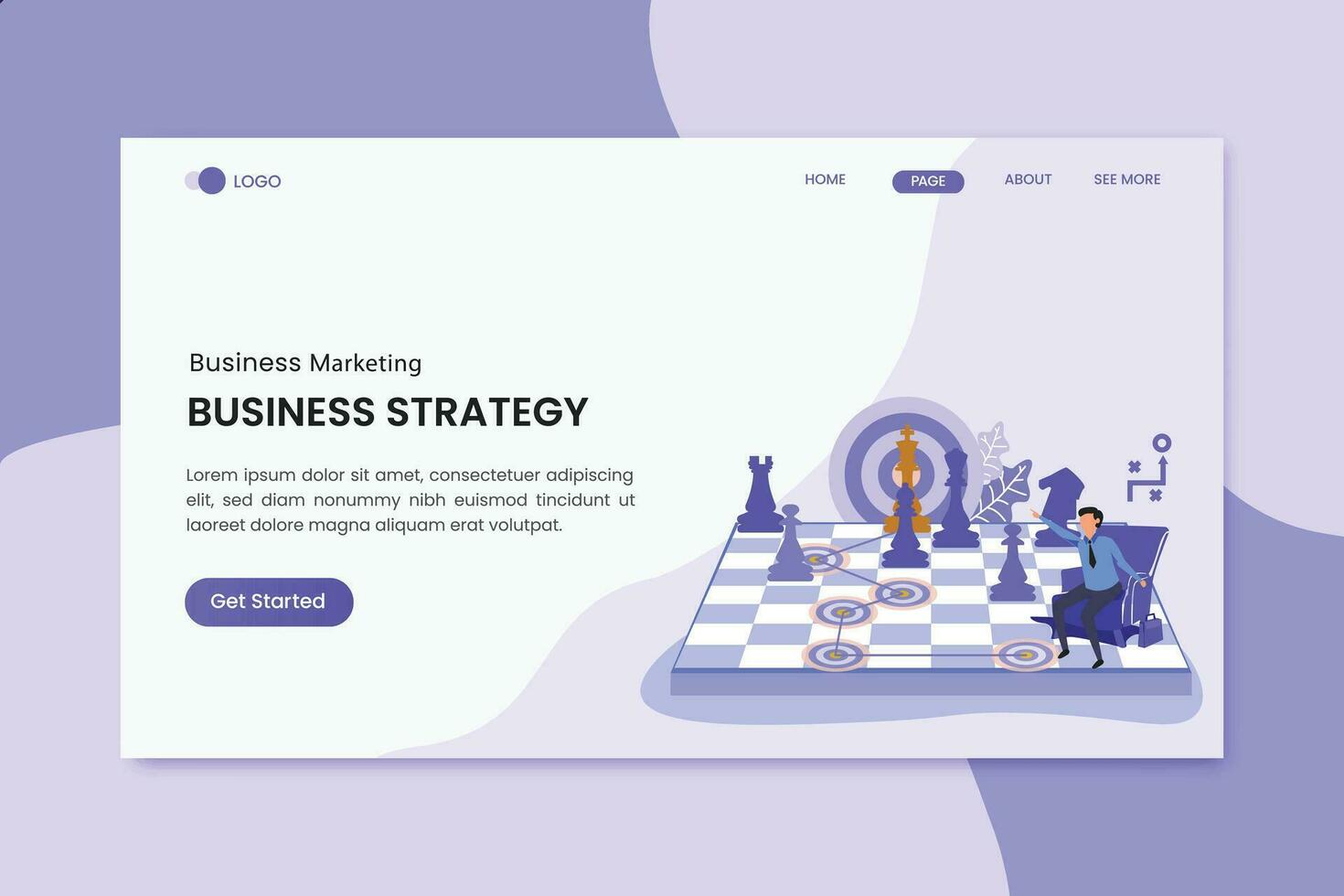 företag strategi marknadsföring landning sida vektor